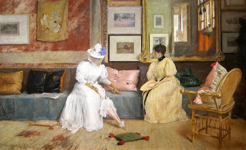 William Merritt Chase A Friendly Call. Germany oil painting art